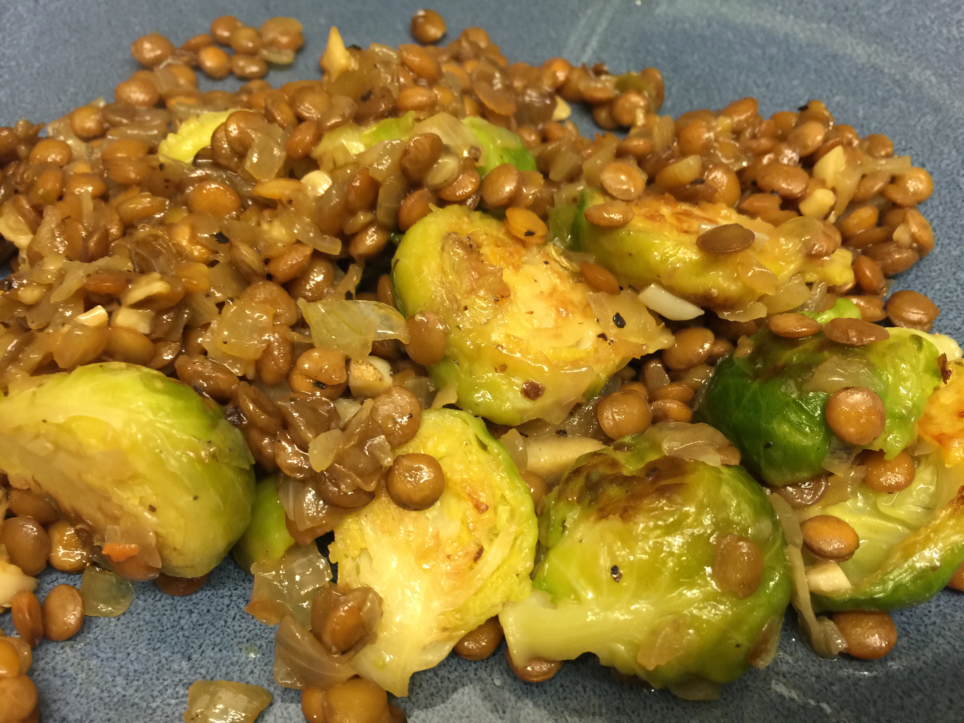 Charred Brussels Sprouts with Lentils